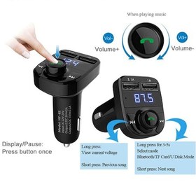 Resim Araç Fm Transmitter Bluetooth Usb Mp3 Sd Kart Çakmaklık Girişli 