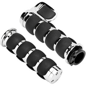 Resim Dream011 7/8" 22mm Siyah Kaymaz Motosiklet Tutacakları Gaz Kumanda Destekli Harley Yamaha 