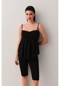 Resim Suwen Volanlı Straplez Tankini Üst Sbn25720012 Siyah 