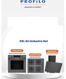 Resim Profilo FXSA344G - OE36P9P10D - DVK6J479 3'lü Gri Ankastre Set 