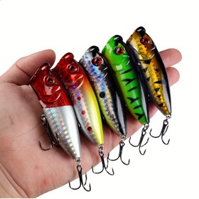 Resim [Popüler Seçim] Premium Üst Su Popper Balıkçılık Yemi - 6.5cm/12g, Dayanıklı ABS Crankbait Bass & Daha Fazlası İçin 