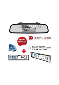 Resim lidergaraj Kameralı Park Sensörü 4.3'' Ayna Ekran+Plakalık Kamera 