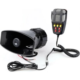 Resim Temiz Pazar 7 Sesli Mikrofonlu Megafon Siren 100 Watt Yüksek Sesli 12 Volt 