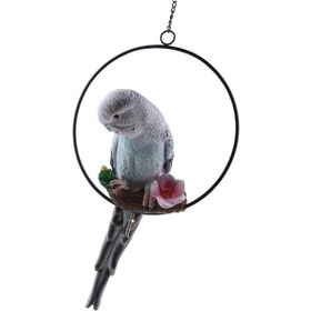 Resim Suntek Reçine Papağan Muhabbet Kuşu Kuş Yüzüklü-mavi 