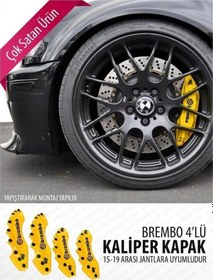 Resim Brembo Sarı Renk Yağ Hortumlu Kaliper Kapağı 4'lü Set 