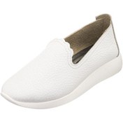 Resim 41-42-43-44 Numaralarda N0609 Beyaz Soft Deri Çok Hafif Yumuşak Ortopedik Taban Büyük Numara Kadın Ayakkabı Beyaz 