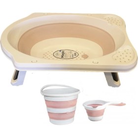 Resim Pratik Katlanabilir Banyo Küveti Pembe 