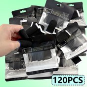 Resim PUBG Mobil Oyunu için 120 adet Siyah Mavi Kenarlı Oyun Parmak Eldiveni, Karbon Fiber, Teri Önleyici, Kaymaz, Hafif, Nefes Alabilen, Mikro Konduktif Fiber, Anti-Sweat, Anti-Slip 