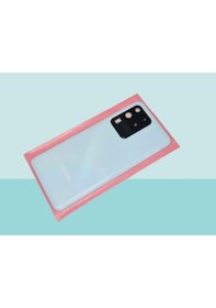 Resim Tkgz - Samsung Galaxy Uyumlu S20 Utra Arka Kapak Batarya Kapağı Cam Full Lensli - Mavi Çok Renkli 