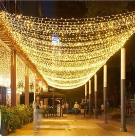 Resim 10m 100 Led Damla Uçlu Beyaz Işık Şeffaf Kablo Çok Renkli 