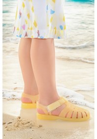 Resim Kiko Kids Fina Günlük Deniz Havuz Plaj Kız Çocuk Sandalet Ayakkabı Bej 
