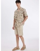 Resim DeFacto Regular Fit Keten Görünümlü Kargo Bermuda Şort B5676AX24SMBG743 