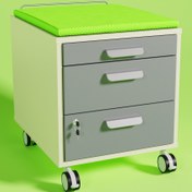 Resim Creo Mobili Vega Keson, Dinamik Çalışma Alanı İçin Keson, Oturum Minderli ve Hareketli Komodin - Ekru/Yeşil 