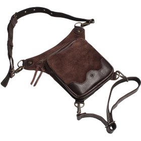 Resim Crow'sRoom Handmade Deri Bel Ve Bacak Çantası (BÜYÜK MODEL KAHVE) 