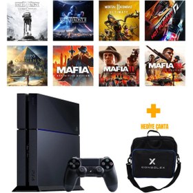 Resim Sony PlayStation 4 Standart 500GB + 8 Dijital Oyun + Tek Kol + ConsoleX Çanta (Yenilenmiş) 