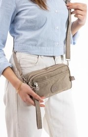 Resim Unisex Pratik Omuz Çantası, 3 Fermuarlı Çok Bölmeli El ve Bilek Modeli, Su İtici Kumaş, Ayarlanabilir Çıkarılabilir Uzun Askılı Günlük Çanta 20x11x5 cm 