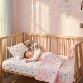 Resim Lastikli Müslin Bebek Çarşaf - Bébé Lapin Rose 