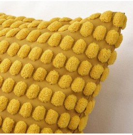 Resim Kırlent Kılıfı Koyu Sarı-Hardal Renk MeridyenDukkan 50x50 cm Ev Tekstili 