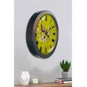 Resim Bahat Salon Ofis Duvar Saati Gri Metal Çerçeve 36 cm 