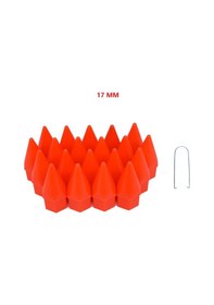 Resim Bijon Kapağı Sivri 17 Mm Turuncu 20 Li Set 