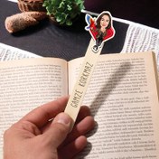 Resim Kuşları Seven Kadın Karikatürlü Çubuk Kitap Ayracı 