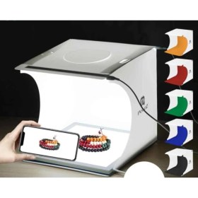 Resim Pazariz Beyaz Puluz LED Işıklı 5 Farklı Arka Plan 3 Boyutlu Ürün Çekim Çadırı 20X20 cm 