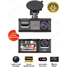 Resim 1080p Dash Cam Full Hd Araç İçi Kamera Ön Arka Ve İç Kayıt 3 Kamera Gece Görüşlü G Sensör Geniş Açı 