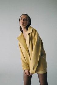 Resim Esra Adıgüzel ELEIA-Wide Collar, Shoulder and Sleeve Detailed Kachet Kaban - 40 