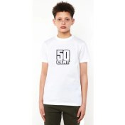 Resim Qivi 50 Cent Logo Baskılı Çocuk Beyaz Tshirt 