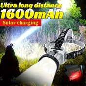Resim Ultra Parlak Güneş ve USB Şarj Edilebilir LED Baş Lambası ile Ayarlanabilir Baş Bandı - Lityum Pil, Su Geçirmez, Yüksek Yoğunluklu Işın Kampçılık, Balıkçılık, Avcılık ve Açık Hava Keşfi için, Kamp Baş Lambası|Güneş ve USB Şarj Işığı|Su Geçirmez LED Baş Lambası, LED Baş Lambası Aksesuarı 