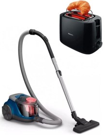 Resim Philips XB2123/09 Toz Torbasız Süpürge ve HD2581/90 Ekmek Kızartma Makinesi Seti 