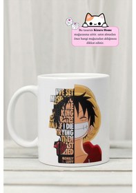Resim One Piece - Luffy Anime Tasarım Baskılı Porselen Kupa Bardak 142343 