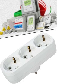 Resim MOBEE Beyaz 3lü Topraklı Golyat Grup Priz 1410 