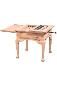 Resim Mobilya Baba Dereli Kapaklı Küçük Tavla Sehpa Cilasız Ham Ahşap 