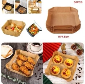 Resim Uravas Store Büyük Boy Air Fryer Fritöz Pişirme Kağıdı 50 Adet 