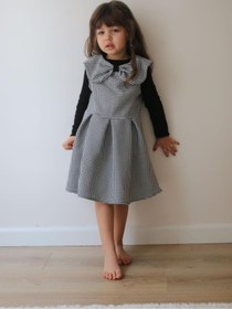 Resim Asortik Kids Kız Çocuk 2’li Takım Ekose Jile Elbise ve Uzun Kollu Body-7179-JLB-024 