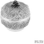 Resim GRANDBAZAAR LUXURY Papatya Desenli Gümüş Bonbonyer 