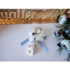 Resim Tüylü Krem Ayıcık Anahtarlık Bebek Şekeri(25 Adet) 