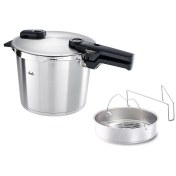 Resim Fissler Vitaquick Premium 6 Litre Düdüklü Tencere + Buharda Pişirme Aparatı 