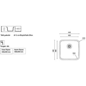 Resim Ukinox D400 Polisajlı Taşmalı Eviye 