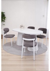 Resim Bohem Norte Lak Panel Açılır Yemek Masa Sandalye Takımı 90x160cm 