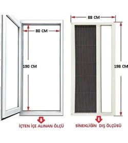 Resim Pliseli Kapı Sineklik -Altınmeşe– Kolay Montaj, Katlanabilir Tasarım-En (0-90) /(Boy 0-210) 