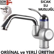 Resim Sıcak Musluk Elektrikli Ani Su Isıtıcı Termal Şofben Musluk 