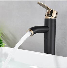 Resim Inventa Aç-Kapa Çanak Lavabo Bataryası Altın - Siyah 