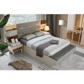 Resim Marsilya Bazalı Karyola Ve Başucu-bench'li +2 Adet Komodin 160 x 200 CM 