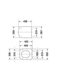 Resim Duravit Happy D.2 Klozet Kapağı, Yavaş Kapanır, Beyaz, 0064590095 Beyaz 