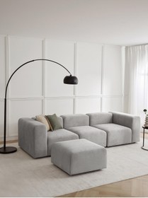 Resim S Home Design Concept Pietro 4 Modül Modüler Kanepe Köşe Koltuk Takımı, Yönsüz Kadife, Gri 
