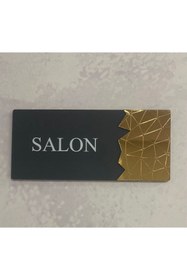 Resim Dekokonsept Dekoratif Aynalı Kapı Tabelası Pleksi- Salon Tabelası 