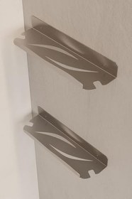 Resim 2 ADET Paslanmaz Çelik İnoks Banyo Şampuan Rafı, Yapışkanlı ve Vidalı Duş İçi Düzenleyici Askılık 