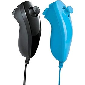 Resim Siyah Mavi-2 Adet-sol Sağ El Nunchuck Wii İçin El Kavisli Oyun Kolu Denetleyicisi Nintendo Wii Oyun Denetleyicisi Nunchuck Wii Gamepad İçin 